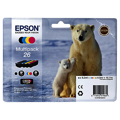Epson Polar Bear 26 Ink Cartridge Multipack Epson Polar Bear 26 Ink Cartridge Multipack
